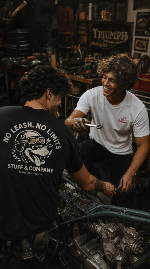 No Leash No Limits tee worn — Stuff & Company