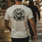 Knuckles Out tee worn, back graphic — Stuff & Company