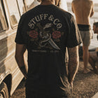 Snake & Dagger tee worn, back graphic — Stuff & Company
