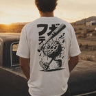 Mind Riot tee worn, back graphic — Stuff & Company